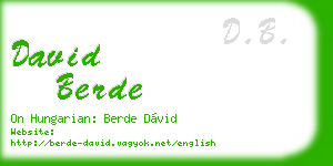 david berde business card